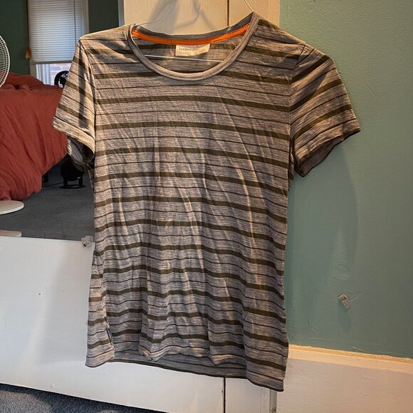 Icebreaker Women's Merino Wool Cool-Lite T-shirt Wave Stripe Size M - Picture 3 of 7